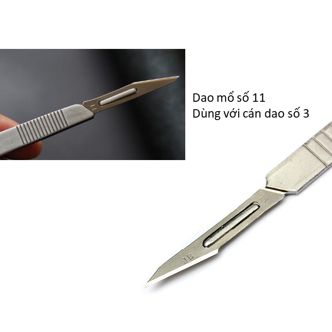 Cán dao mổ y tế số 3 (Kèm 50 lưỡi dao mổ thích hợp)