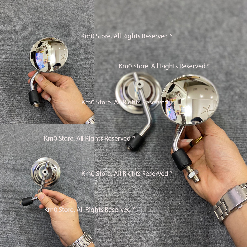 Kính chiếu hậu tròn cầu lồi mini inox