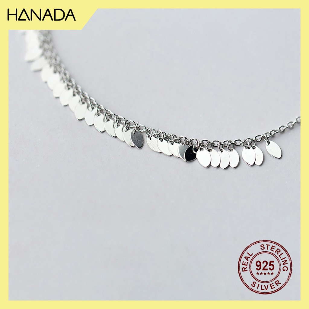 [HCM] Lắc Chân Bạc 925 Hanada  Lá Rớt 0190