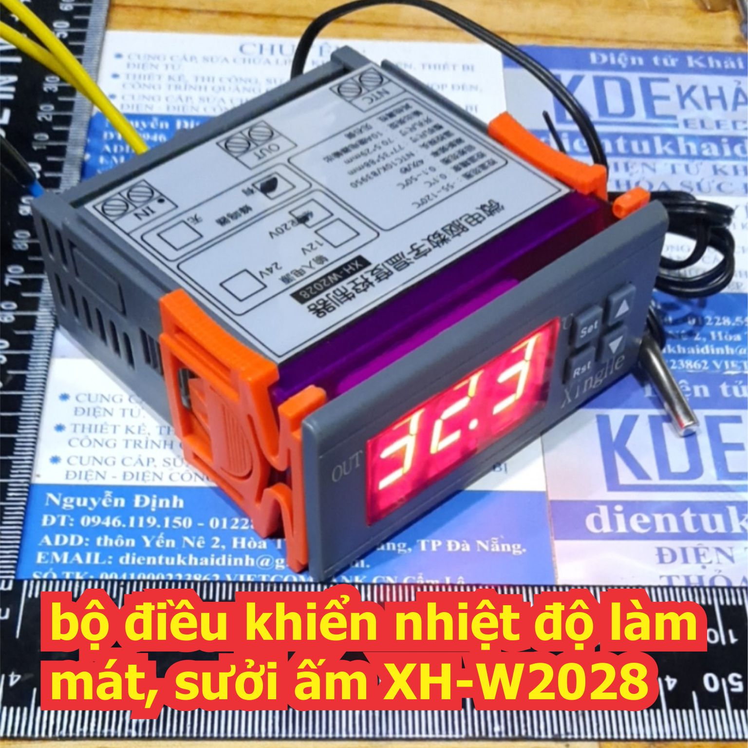 Bộ điều khiển nhiệt độ làm mát, sưởi ấm themostat controller xh-w2028, áp vào 12vdc 24vdc 220vac kde6606