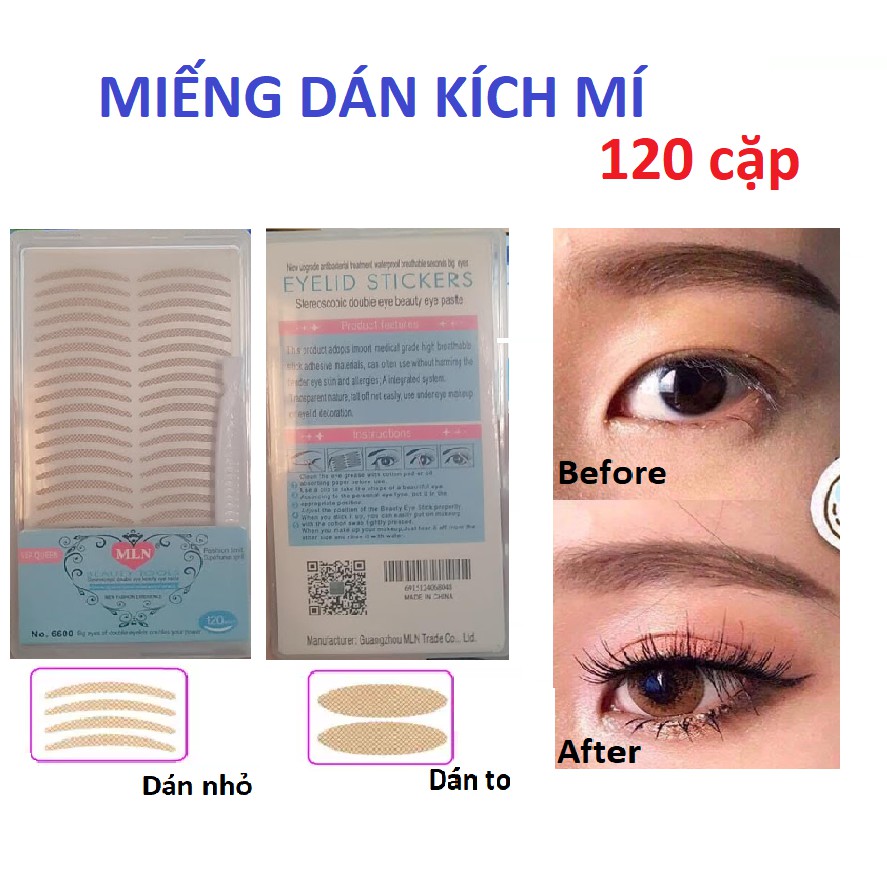 Dán kích mí mắt to tròn MLN ( 120 miếng )