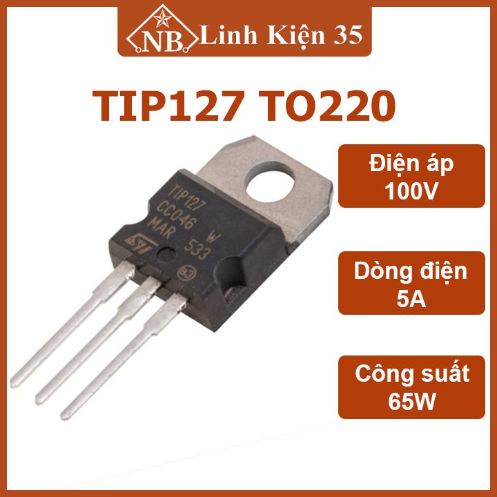 Tip127 100v/5a công suất 65w kiểu chân to-220