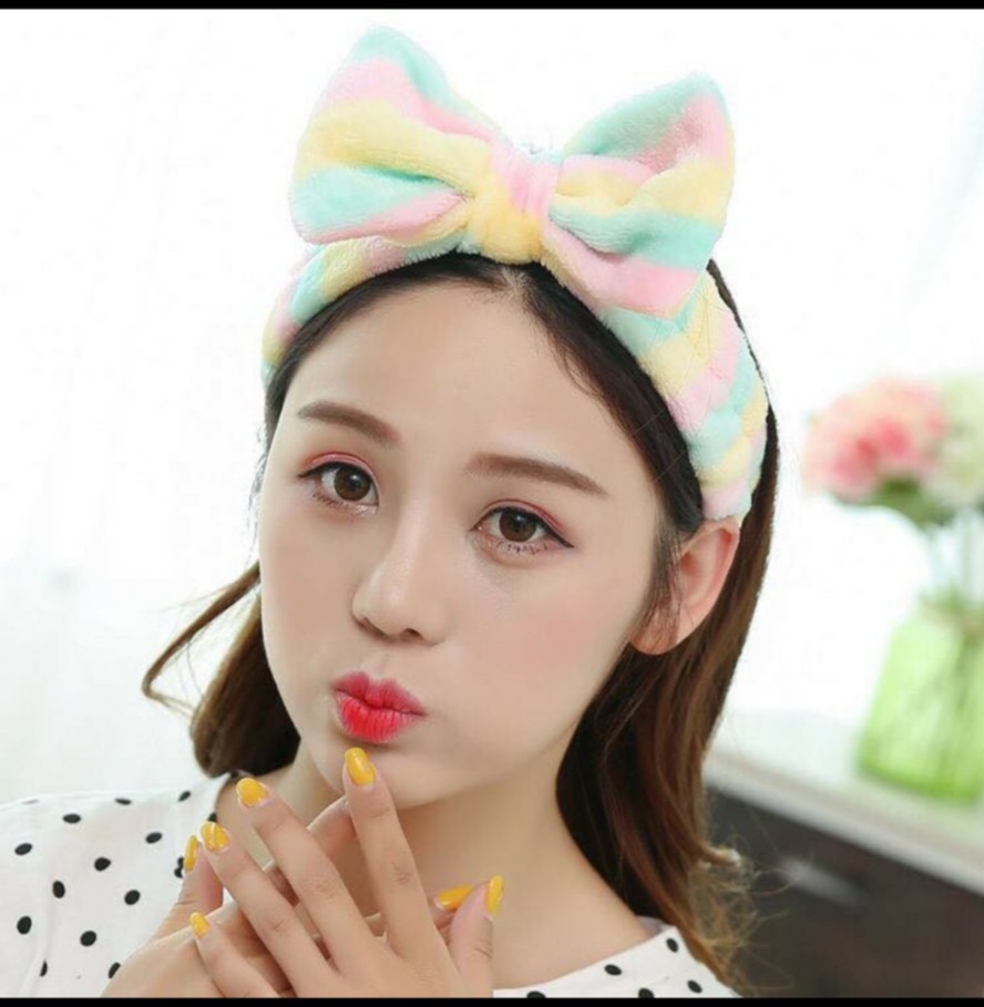 Băng đô nhung cài rửa mặt siêu mềm mịn dễ thương