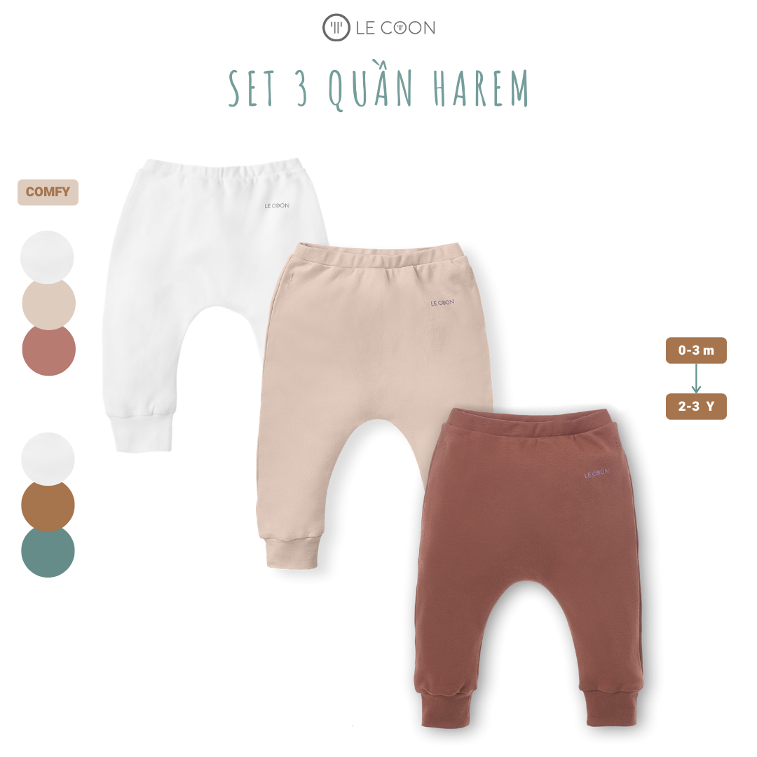 LE COON SET 3 QUẦN HAREM BÉ GÁI BÉ TRAI