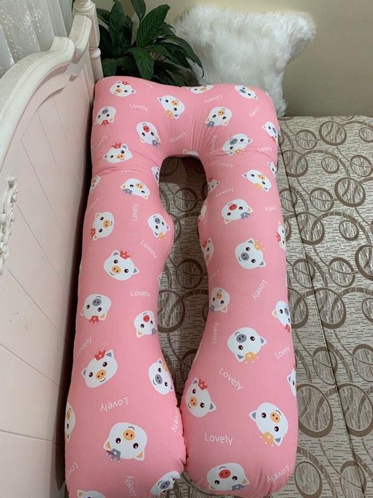 Gối Ôm Chữ U Cao Cấp Cho Bà Bầu Ngủ Ngon, Đỡ Chuột Rút, Tê Chân - Cotton Hàn Quốc, Gòn Bi 3D - Đủ Màu  (LOẠI TO DÀI 1.4M)