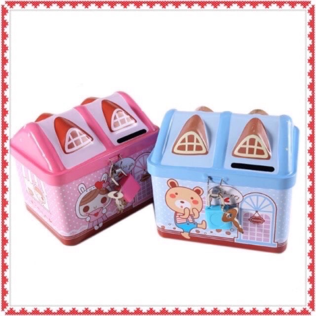 Két sắt mini hình ngôi nhà cho bé
