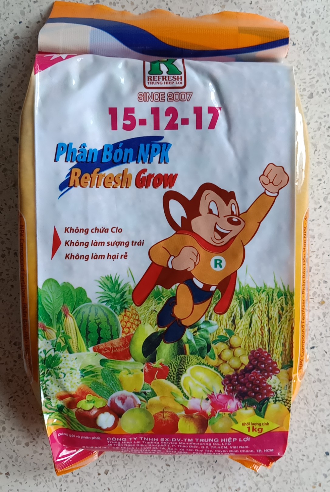 Phân bón NPK 15.12.17 Refresh Grow - Gói 1Kg