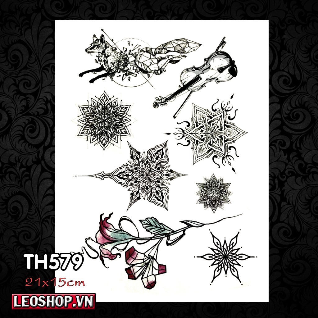 Hình Xăm Dán Họa Tiết, Hoa Văn Nhỏ Các Loại (21x15cm)