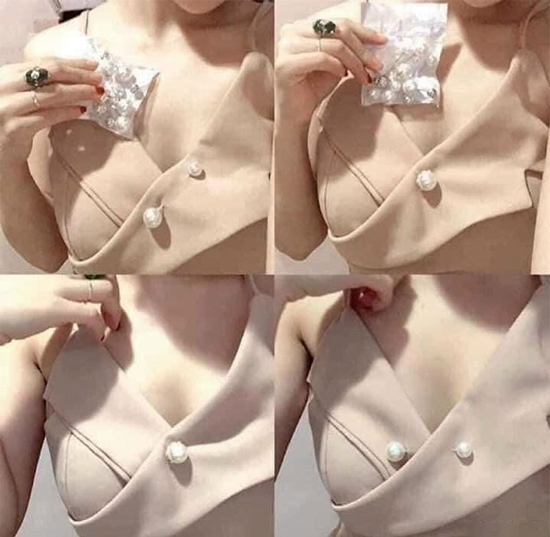 Set 7 trâm, ghim cài áo giả ngọc trai