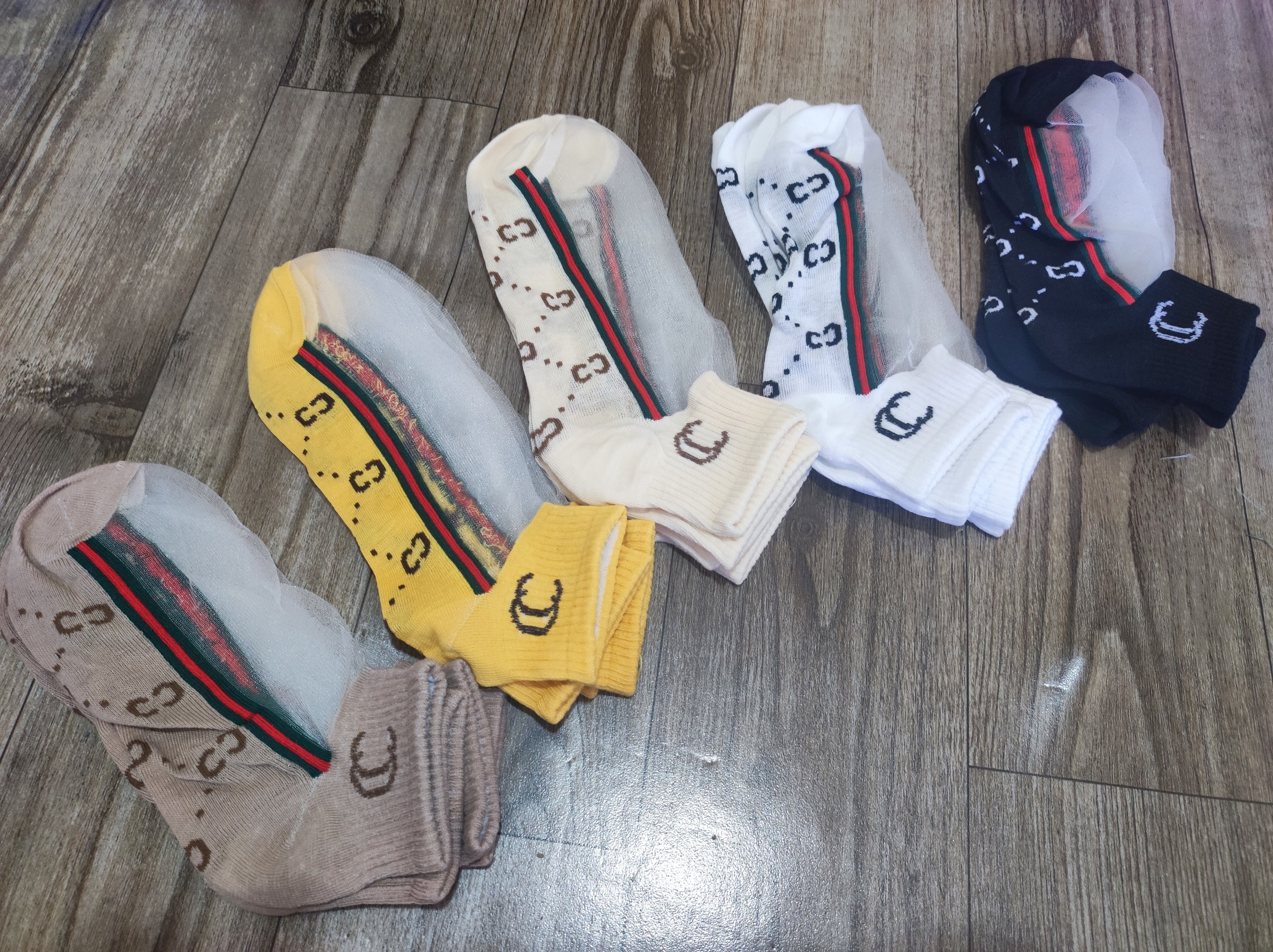 Gucci Women's Mesh Socks Set 10 Pairs 5 Colors