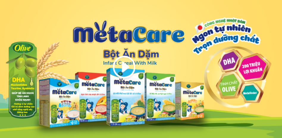 Bột ăn dặm Metacare 4 gói vị mặn (200g)
