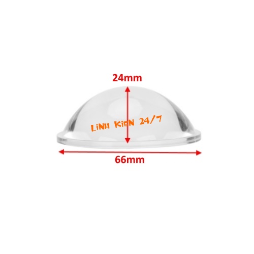 Thấu kính lồi 66mm dành cho chóa đèn led 99 độ
