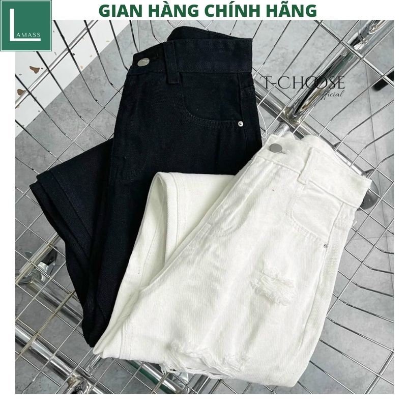 Quần jean nữ lưng cao , bò nữ rách nhiều 2 mầu ,quần bagy bò ống côn , quần jeans khỏe khoắn cá tính mặc tôn dáng trẻ chung năng động -LAMASS