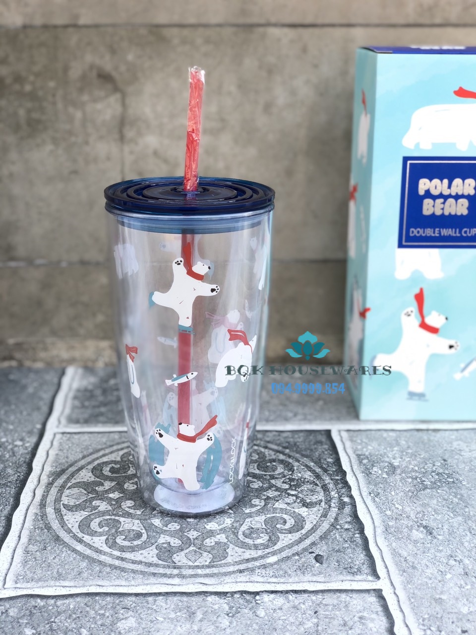 [HCM][ Lock&Lock ] Ly Nhựa Có Ống Hút Lock&Lock 750ml Hap507