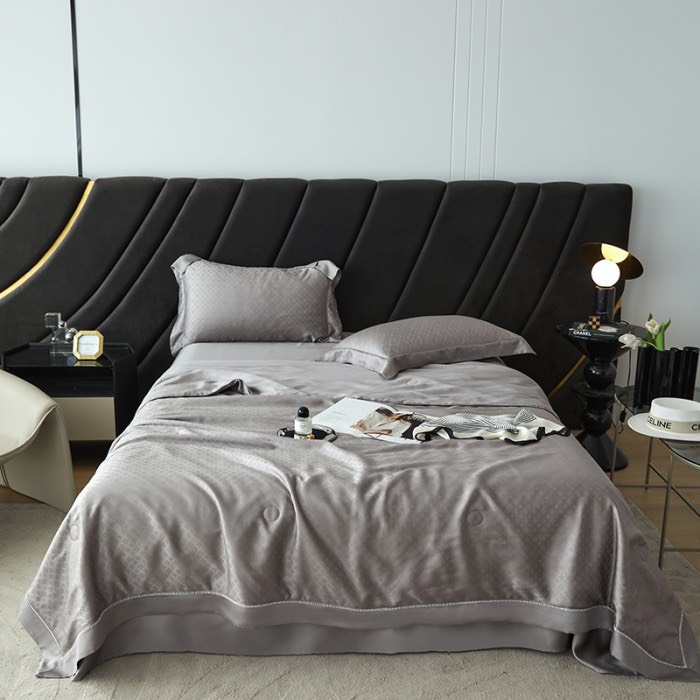 Bộ chăn ga tencel hlhome bedding mix chăn hè l——v cao cấp
