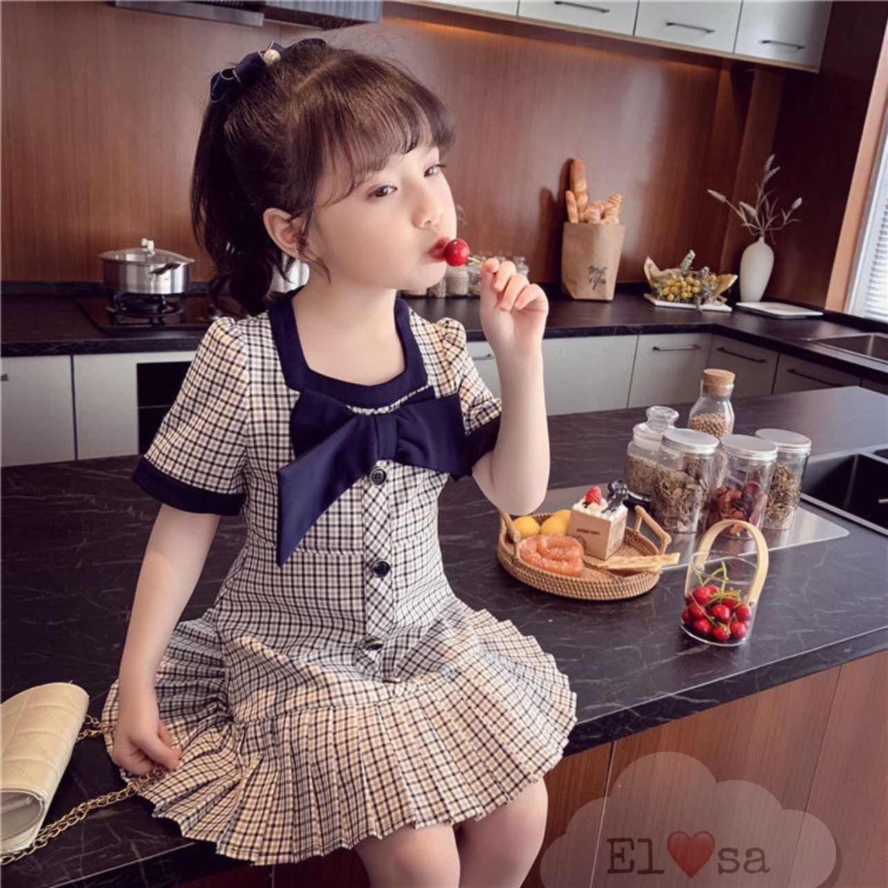 Váy bé gái 🌻 🌻 🌻 VÁY KẺ CA RÔ NƠ CỔ 🌻 🌻 🌻