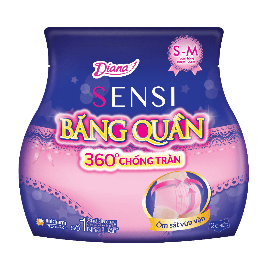 BĂNG ĐÊM dạng quần Diana size S-M/ M-L (New)