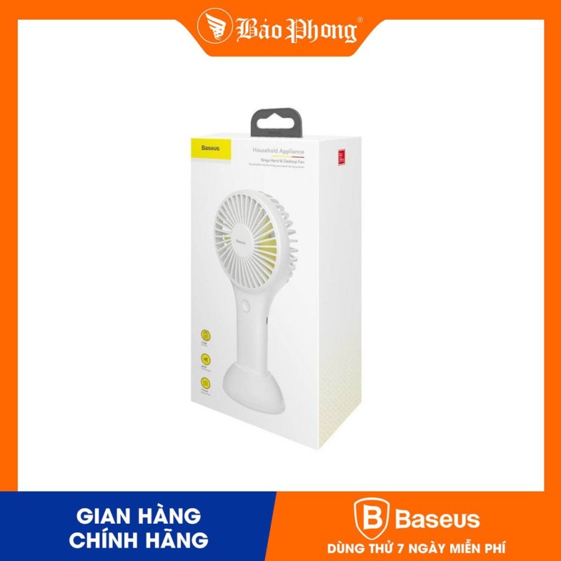 Quạt mini Baseus Bingo hand and desktop fan White-CXBG-02/04
