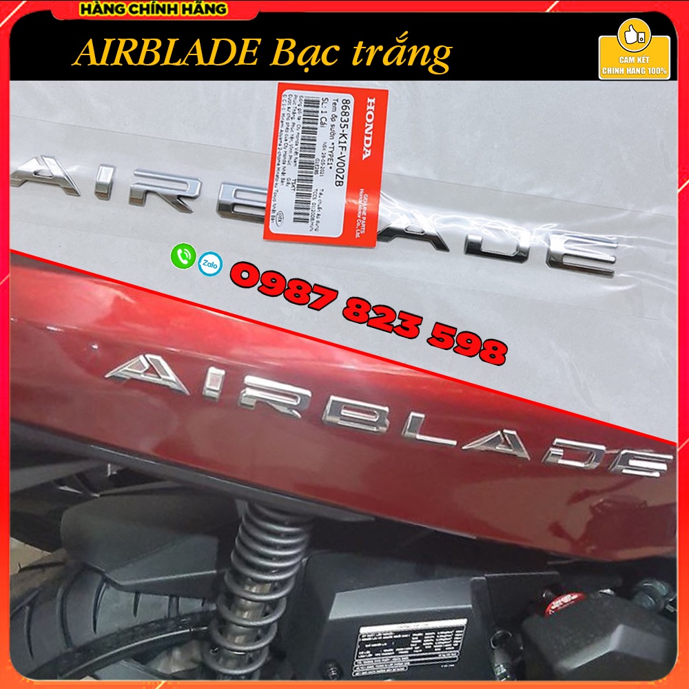Tem chữ nổi  AIR BLADE 2020 [VÀNG ĐỒNG và BẠC TRẮNG] (giá 1 chiếc)