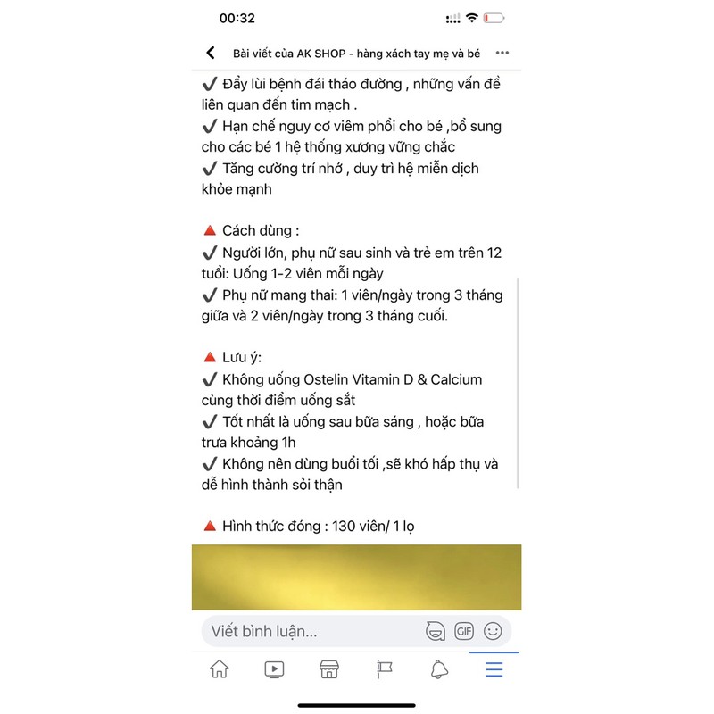 Viên Uông Canxi Ostelin 130V Hàng