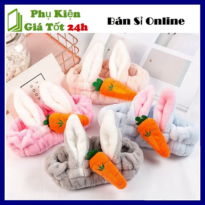 Băng Đô 3D Thỏ Cà Rốt Siêu Cute -  Dày Mềm Mịn Cao Cấp - Siêu Bền