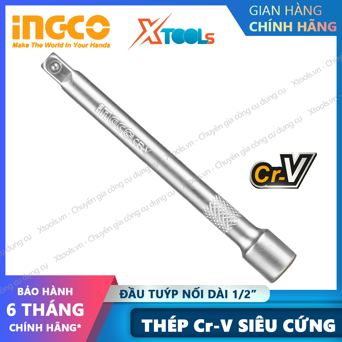 Head Tube connector long 1/2 "high-grade ingco steel CR-V superhard anti-rust top exporter bar open bolt screw nut repair [Xtool] [xsafe]