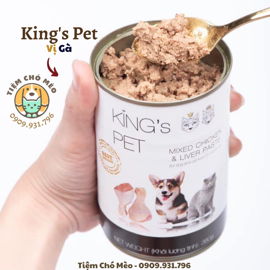 PATE KING'PET DÀNH CHO MÈO - 3 VỊ ( CÁ HỒI, HỖN HỢP CÁ, HỖN HỢP GÀ ) - LON 380G