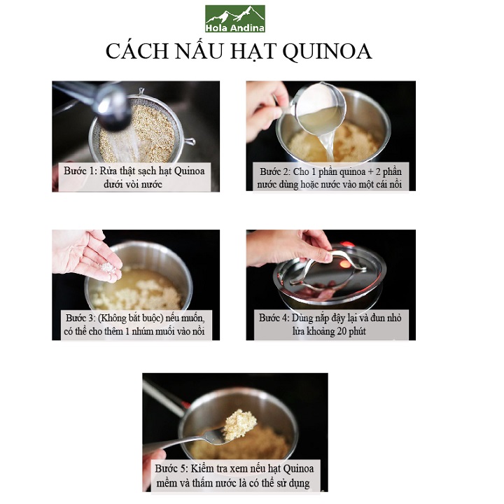 500G Hạt diêm mạch hữu cơ (Quinoa) Bò Đội Nón