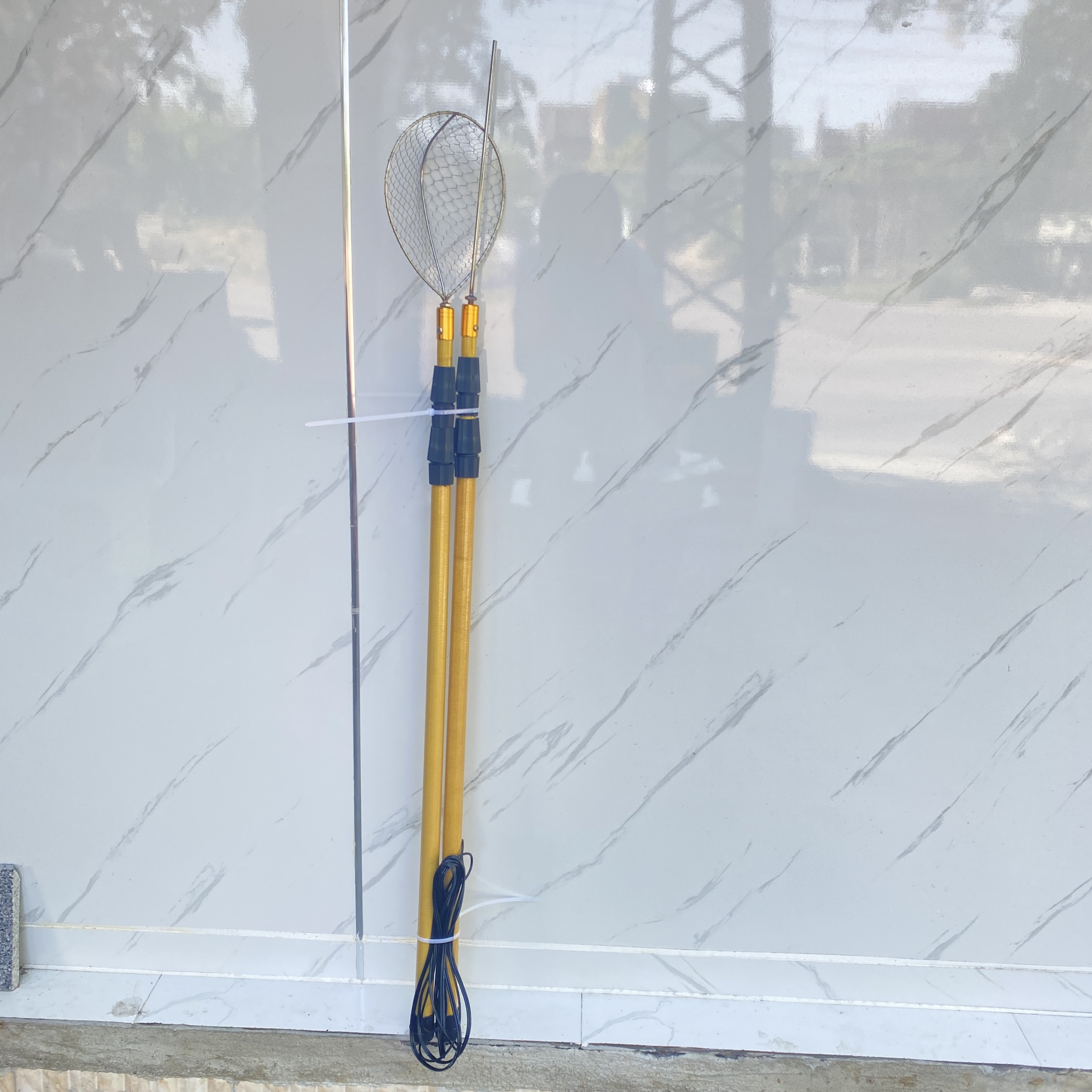 CẶP CẦN VỢT RÚT VỚT CÁ 2,4M VÀNG( THƯỜNG)