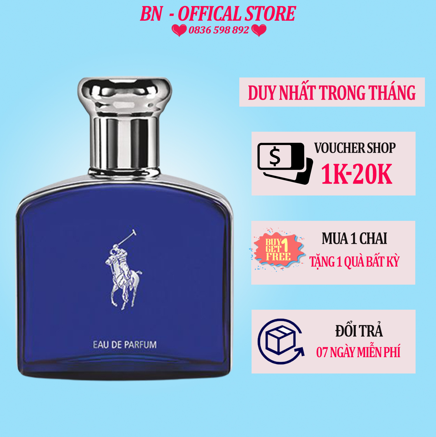 Nước Hoa Nam Ralph Lauren Polo Blue EDP Hương Thơm Cuốn Hút 