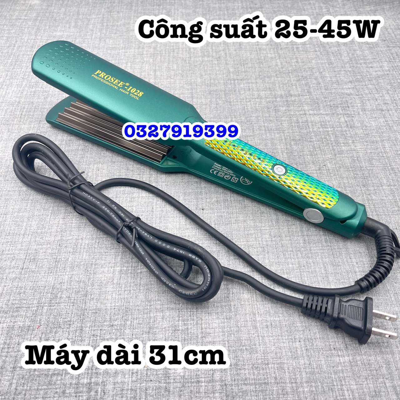 Prosee Máy Bấm Tóc Bản Lớn Cao Cấp PROSEE 1028 - 5 Răng Ceramic An Toàn Nhiệt Độ 100-230 Độ, Chất Liệu Hợp Kim, Đèn Báo Nhiệt, Kích Thước 4.5x11cm
