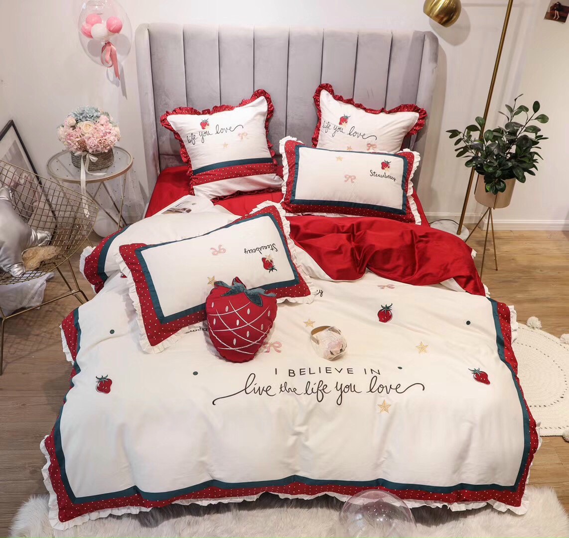 ❤️ Cực Phẩm ❤️Set Lụa Cao Cấp 5 Món❤️ Chăn Ga Gối Ngày Cưới ♥️ Kzzbedding