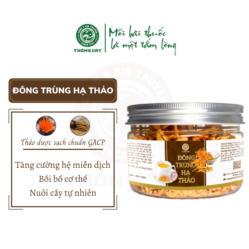 Đông trùng hạ thảo THƯỢNG HẠNG (Loại 2) Đông y gia truyền Thông Cát (Since 1918) - Đông trùng hạ thảo khô, giàu vitamin, tăng sức đề kháng vượt trội