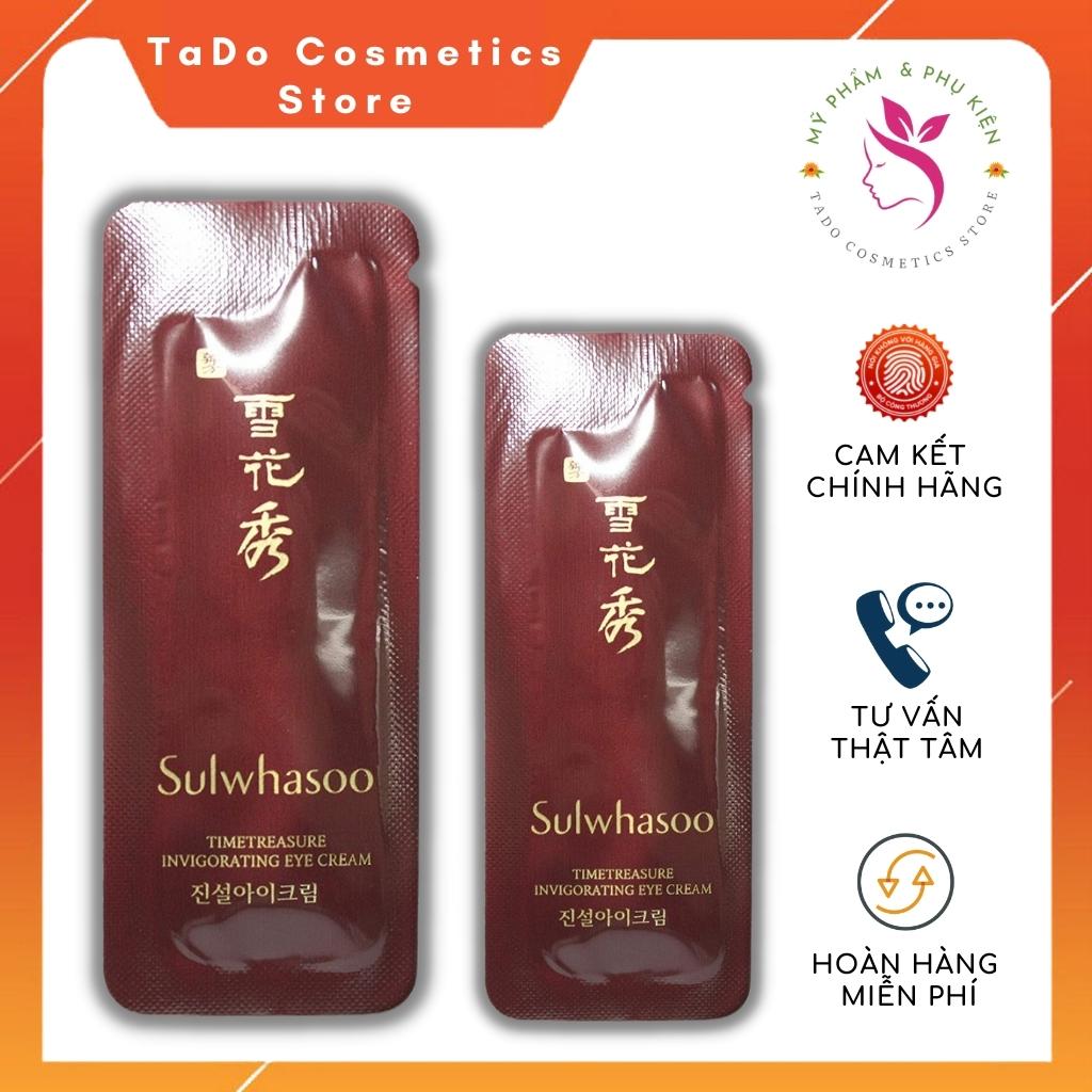 Combo 5 gói kem dưỡng mắt thông đỏ Sulwhasoo Timetreasure Invigorating Eye gói 1ml cao cấp , kem thông đỏ chống lão hóa toàn diện vùng da mắt -Tado Cosmetics Store