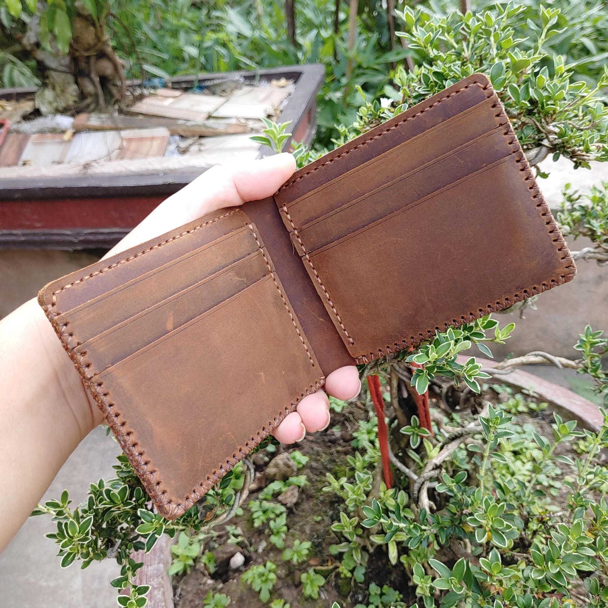 Ví Da Nam Handmade 100% Da Bò Thật Nhập Khẩu SVD19