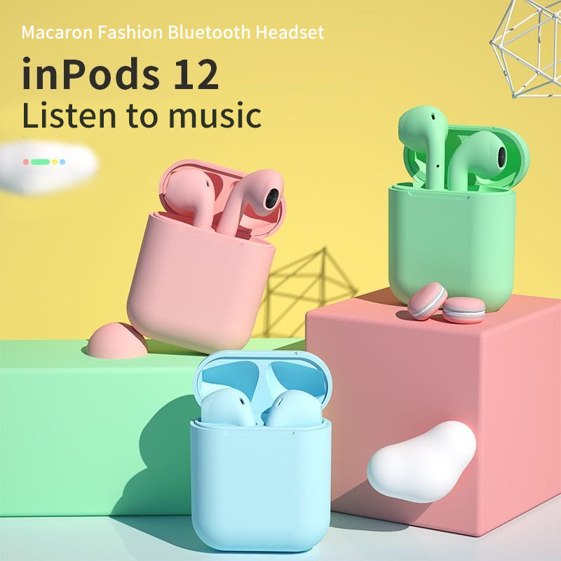 Tai nghe Bluetooth inpods i12 Bản Cao Cấp Chip 5.0 Bluetooth, Tai Nghe Bluetooth Không Dây I12s hay hơn i7s, i9s, i11s , Tai Nghe Bluetooth Nhét Tai, Tai nghe bluetooth pin trâu cho samsung/oppo/xiaomi/iphone-