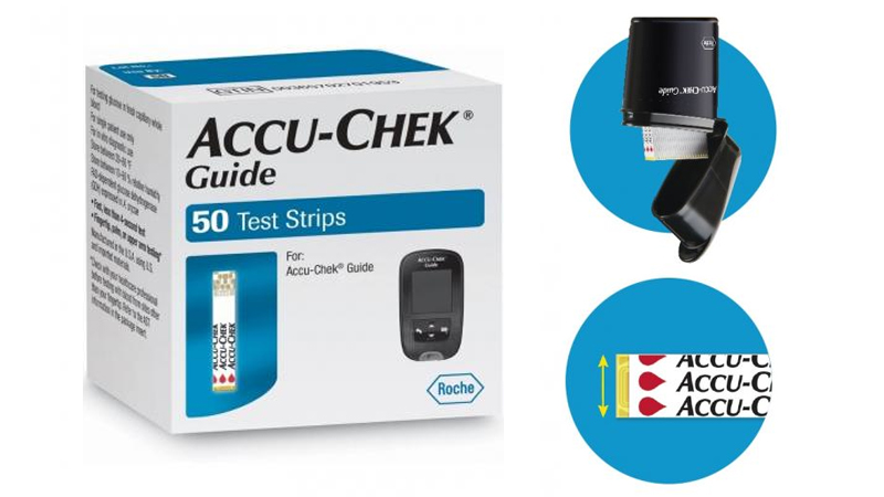 Hộp 25 hoặc 50 que thử đường huyết accu check guide