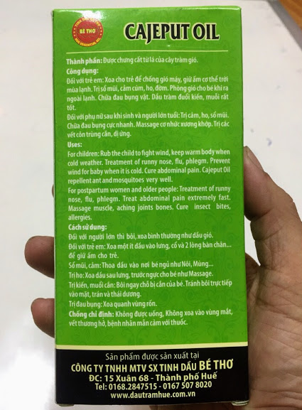 [Hàng chính hãng ]Tinh Dầu Tràm Huế, Hiệu Bé Thơ - 50ml