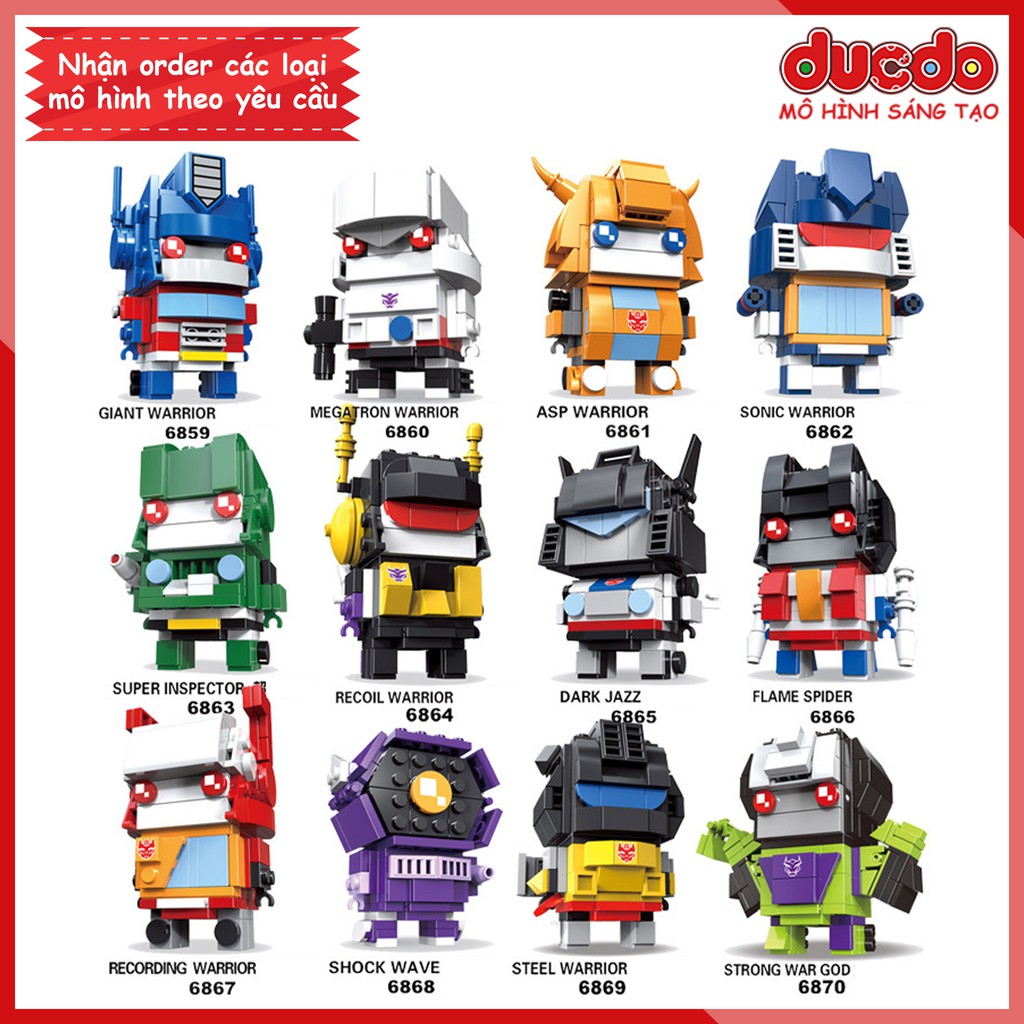 Brick Headz các nhân vật Robot Transformers - Đồ chơi Lắp ghép Mô hình Mini Minifigures BrickHeadz JiSi 6859-6870