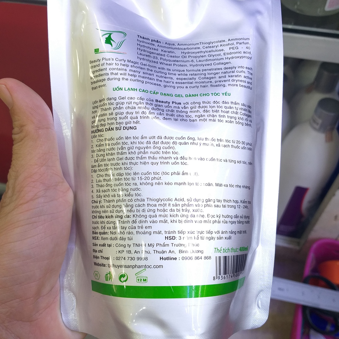 Kem uốn tóc lạnh  Gel Beauty 400ml- uốn lạnh