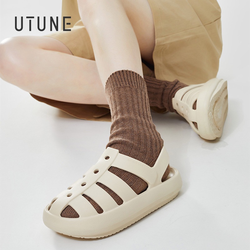 UTUNE Xăng đan Đế Dày Không Trượt Thoáng Khí Thời Trang Mùa Hè Cho Nữ Nam