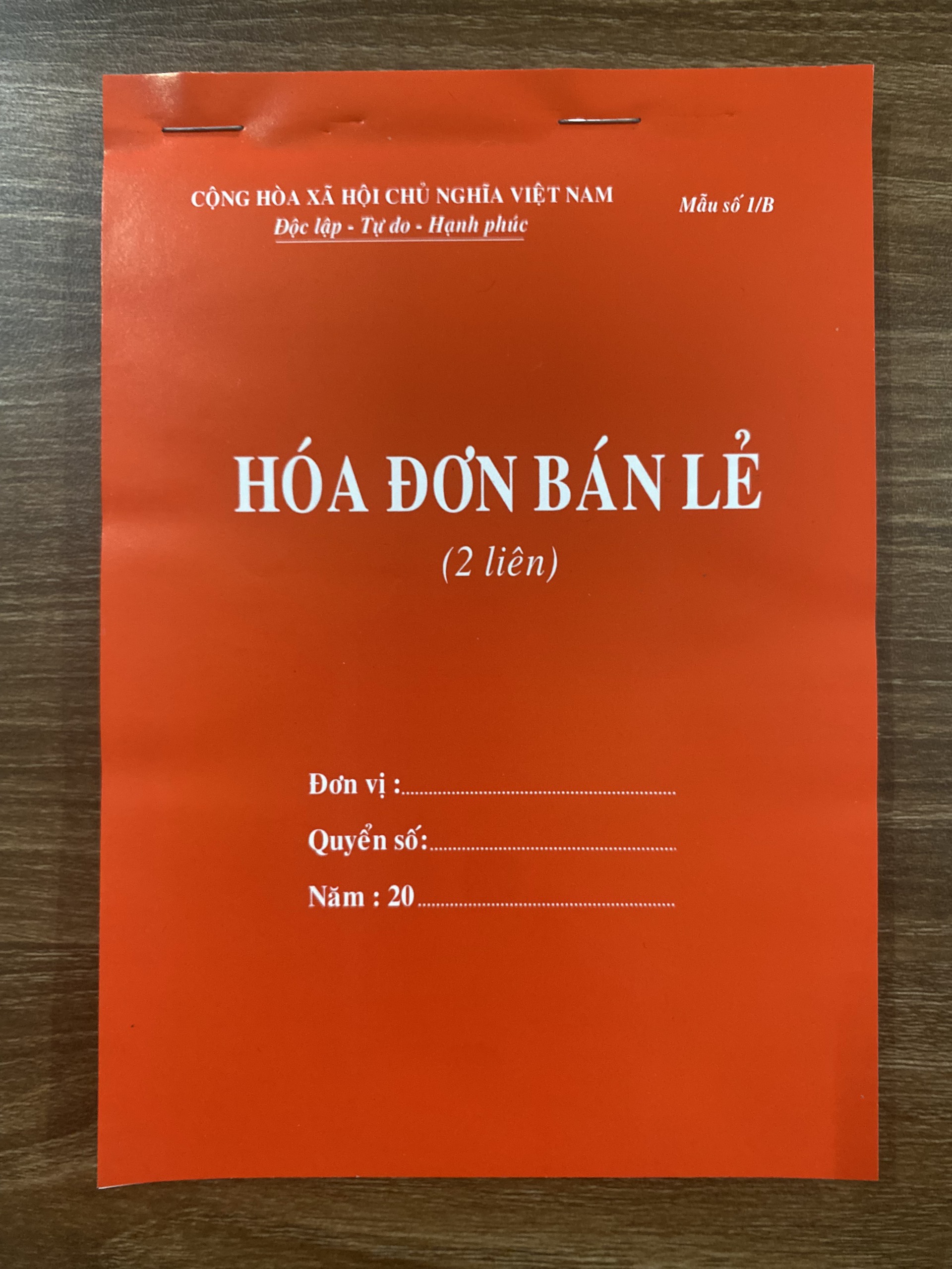 Hóa đơn bán lẻ 2 liên A5