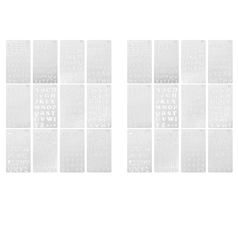 24 Pcs Alphabet Stencils Reusable Letter Painting Stencils Plastic DIY ...