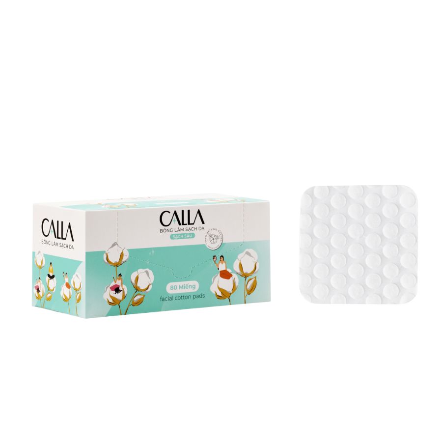 Hộp bông tẩy trang 80 miếng calla