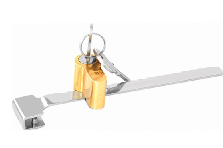 Khóa tủ kính răng cưa 2 cánh lùa Việt Tiệp(chính Hãng)