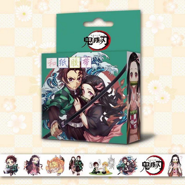 Băng dính KIMETSU NO YAIBA THANH GƯƠM DIỆT QUỶ băng dính anime chibi thiết kế độc đáo quà tặng trang trí xinh xắn