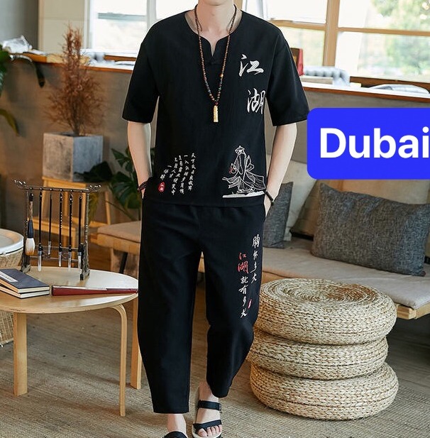 ĐỒ BỘ THỂ THAO HOA VĂN CHỮ NHẬT NEW  SET ĐỒ BỘ THỂ THAO ĐỒ BỘ TẬP GYM MANG Ở NHÀ VÀ ĐI CHƠI  ĐỒ BỘ NAM PHONG CÁCH CAO CẤP - DUBAI FASHION