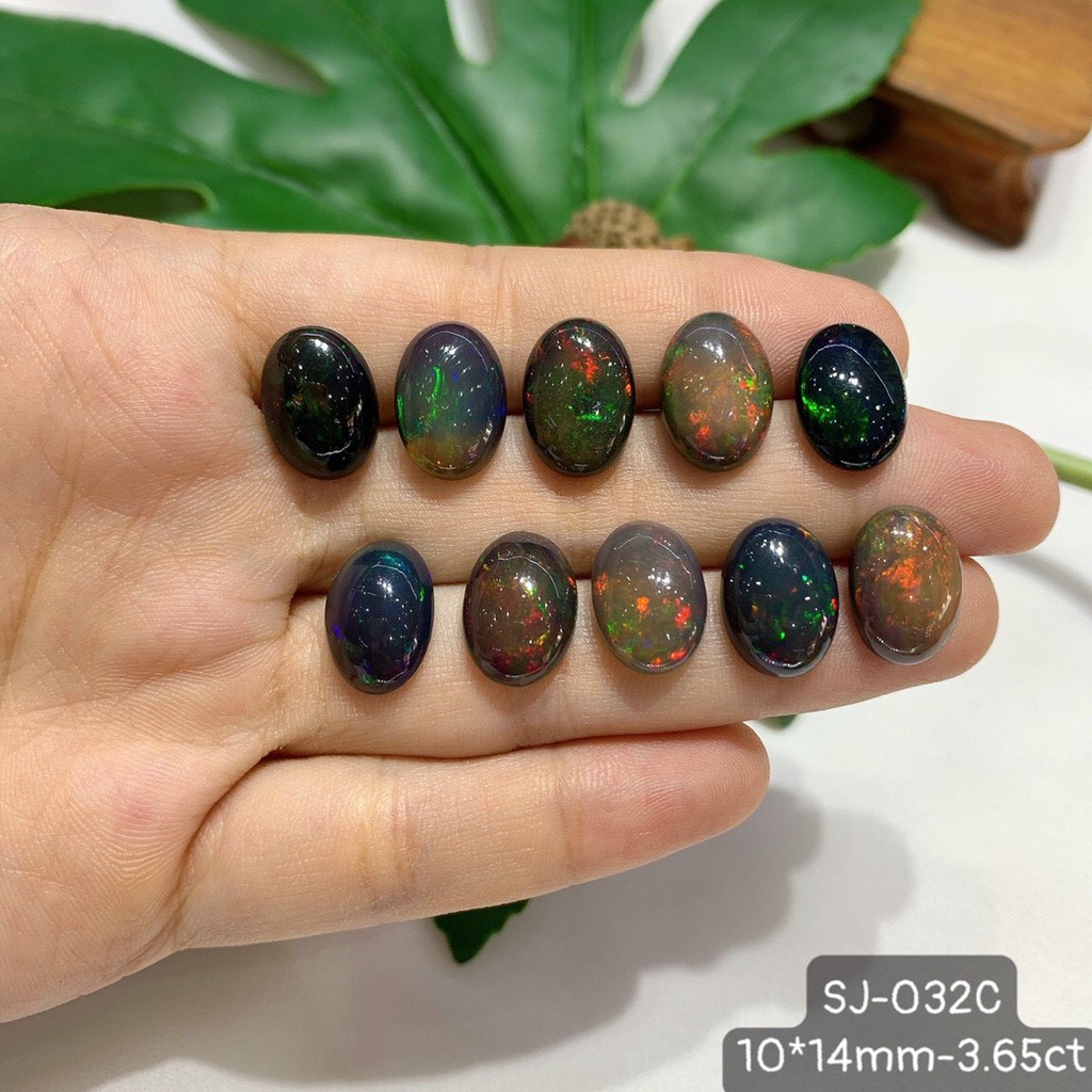Mặt Opal Oval Xanh Đen Vừa Cập Bến Size 13*18 - 12*16 - 10*14 - 10*12mm