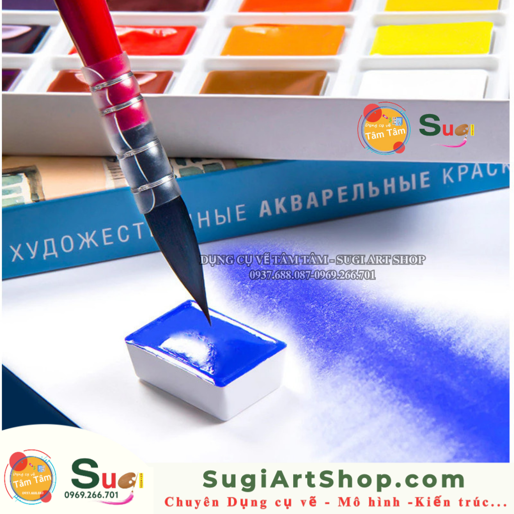 Màu nước sonnet 24 màu và hộp gỗ
