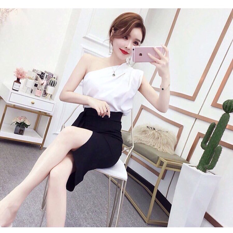Sét Áo Lệch Vai Chéo Thời Trang Nữ Yoomi